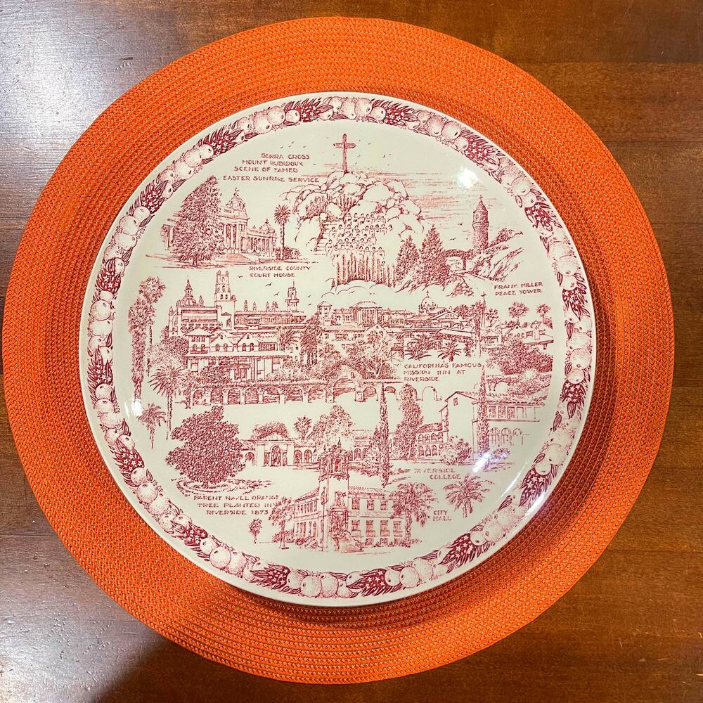 Vintage Vernon Kilns City Of Riverside CA Plate J R Westbrook Co